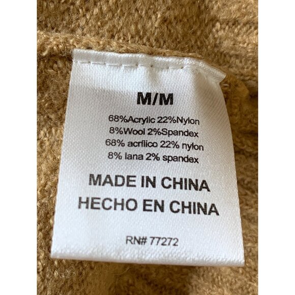 French Connection Essentials Fair Isle Tan Sweater M - Picture 5 of 7